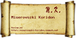Miserovszki Koridon névjegykártya